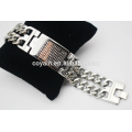 Mirror polishing personalized engravable heavy multi big chain bracelets with buckle